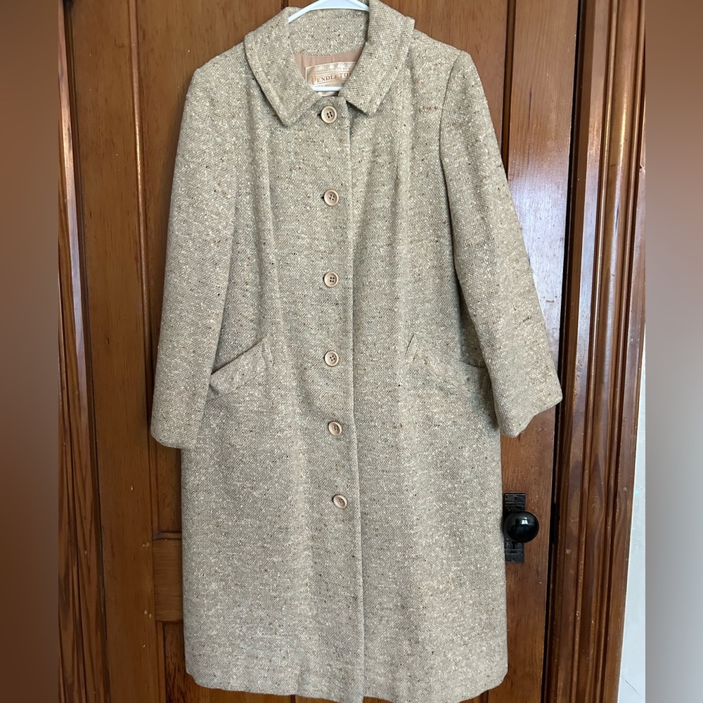 Pendleton Speckled Tan Wool Coat - image 2